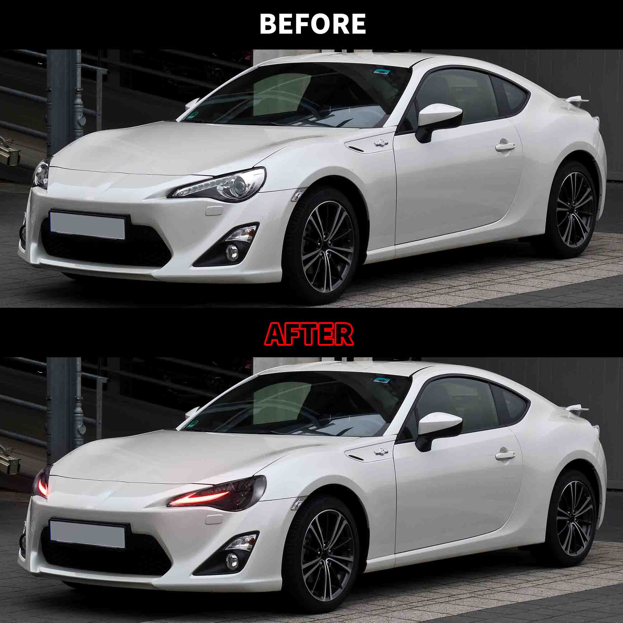 VLAND LED Dual Beam Projector Headlights + D2H Xenon Bulbs Compatible